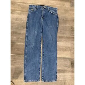Wrangler Cowboy Cut Jeans Men's 33x32 Blue Denim Made in Mexico 100% Cotton